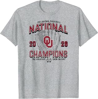 Oklahoma Sooners National Champs 2026 Baseball CWS Gray T-Shirt