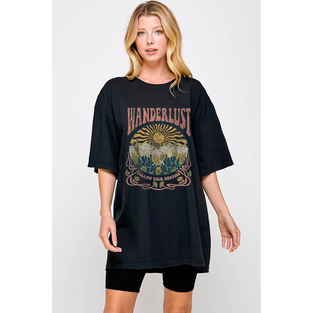 Wanderlust Vintage   Graphic  Oversized Tee Hoodie, Sweatshirt | PodTeesHub.com