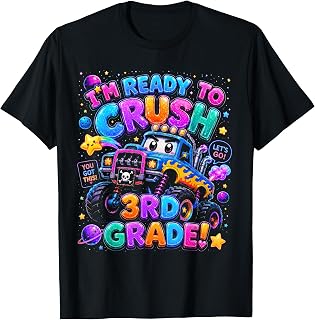 Ready to Crush 3rd Grade Monster Truck Back to School Kids T-Shirt