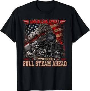 Big Boy 4014 Vintage 250 Steam Locomotive Railroad USA Flag T-Shirt