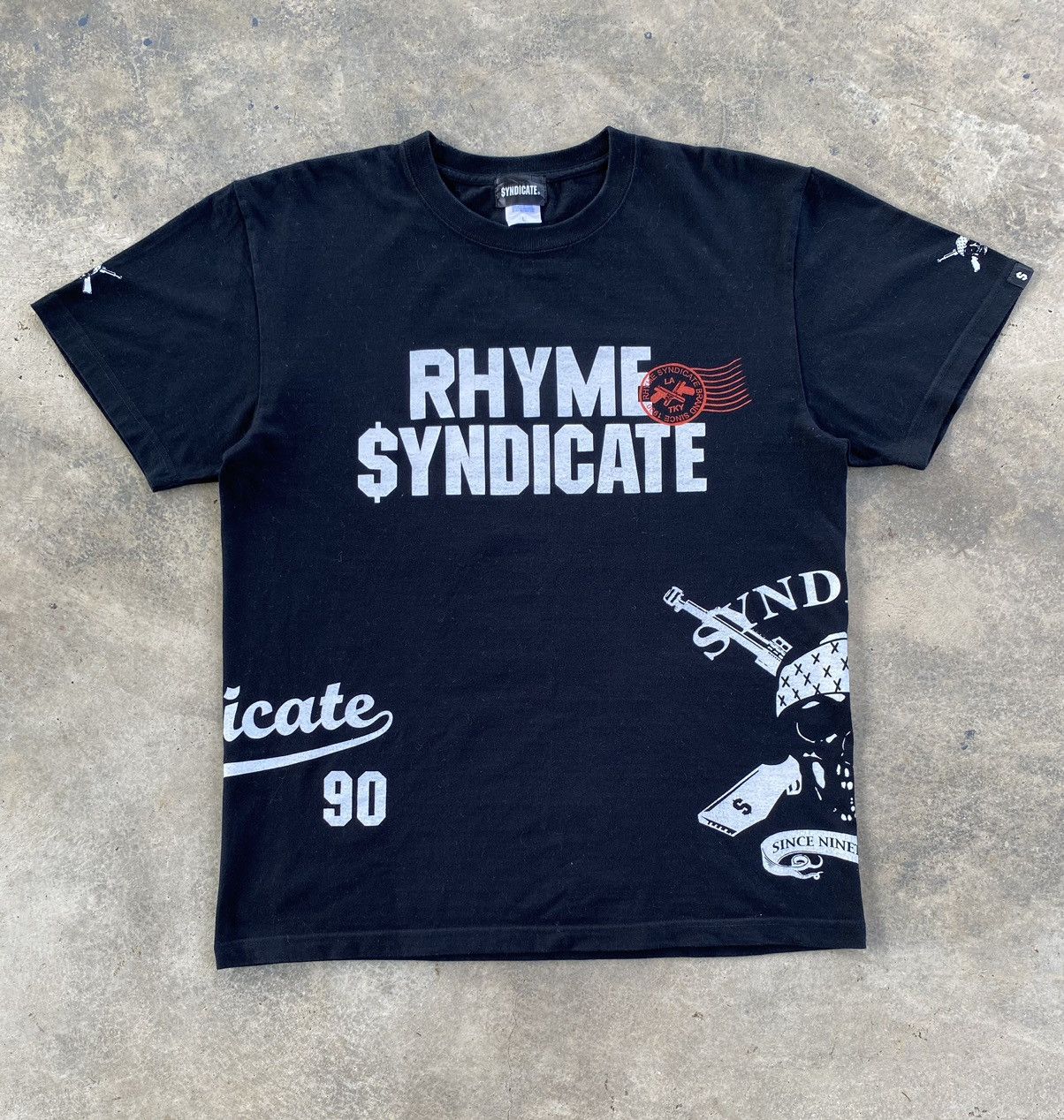 Rap Tees Vintage Rhyme Syndicate Records Brand Hip Hop Tees Hoodie, Sweatshirt | PodTeesHub.com