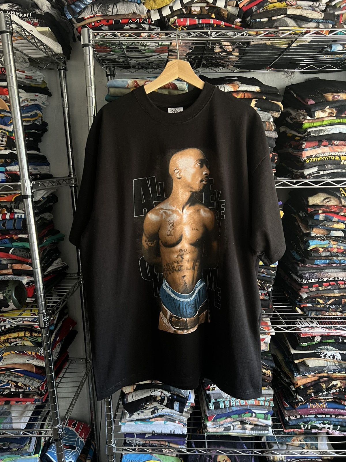 Band Tees 2000s Tupac Shaka Jumbo Print Tee Hoodie, Sweatshirt | PodTeesHub.com