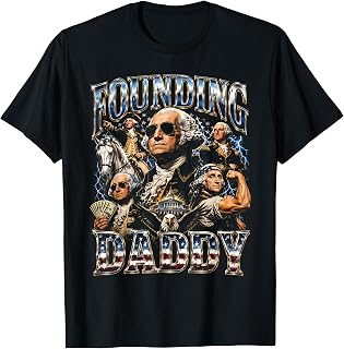 Founding Daddy 4th of July George-Washington Patriotic T-Shirt