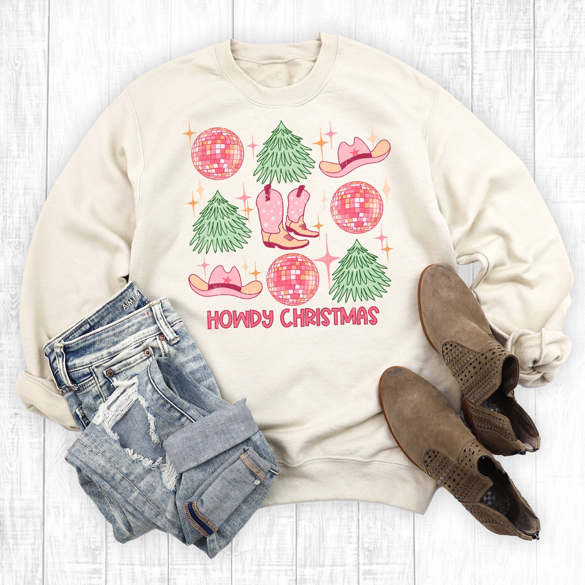 Western Howdy Christmas Sweatshirt T-Shirts, Hoodie | PodTeesHub.com