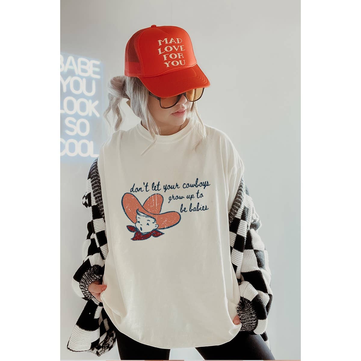 Cowboy Mom Vintage Graphic Oversized Tee Hoodie, Sweatshirt | PodTeesHub.com
