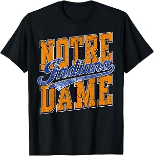 Notre Dame in Vintage Athletic Design Men Women Youth Tee T-Shirt