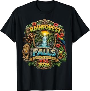 Rainforest Falls Exploring The Nature of God Kids VBS 2026 T-Shirt