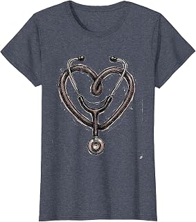 Stethoscope Heart Nurse Love Healthcare Design T-Shirt