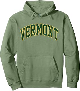Vintage Vermont Men's Vermont Women Retro Green Gold Souvenir Pullover Hoodie