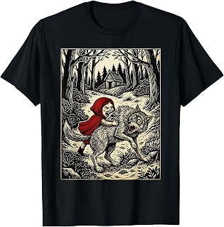Humor of Inverted Stories Little Red Riding Hood Funny Meme T-Shirt