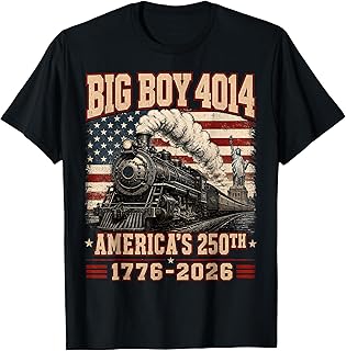 250 Years Big Boy 4014 Train US Flag Vintage Apparel T-Shirt T-Shirt