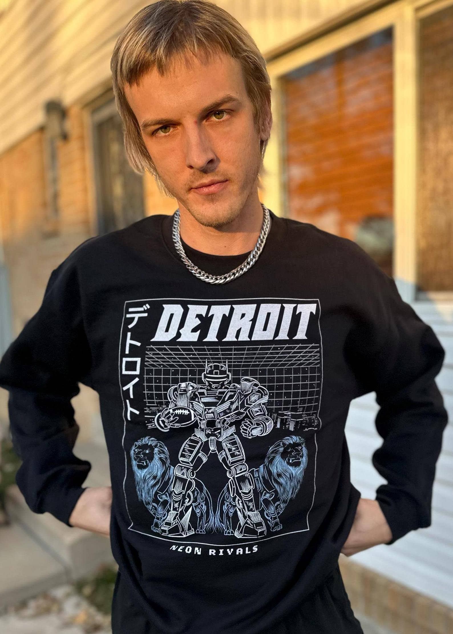 Detroit Football Cybercore Crewneck Sweatshirt Anime Apparel T-Shirts, Hoodie | PodTeesHub.com