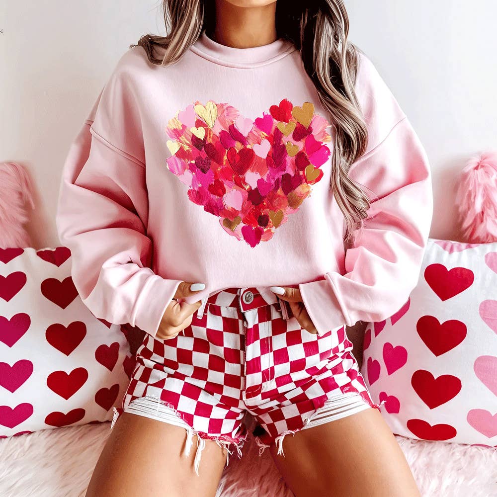 Brushstrokes Heart Valentine's Day Sweatshirt T-Shirts, Hoodie | PodTeesHub.com