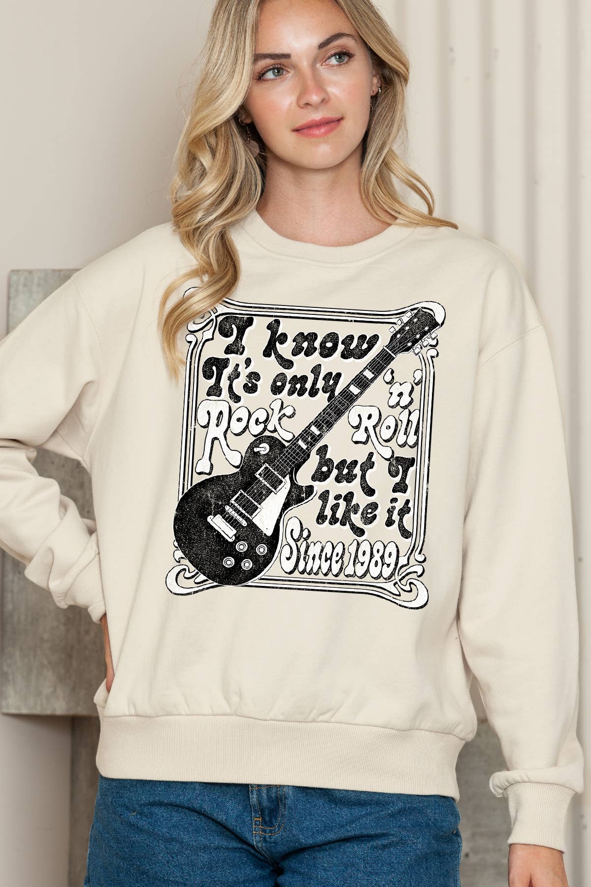 Women Rock N Roll Graphic Print Pullover Sweater T-Shirts, Hoodie, Sweatshirt | PodTeesHub.com
