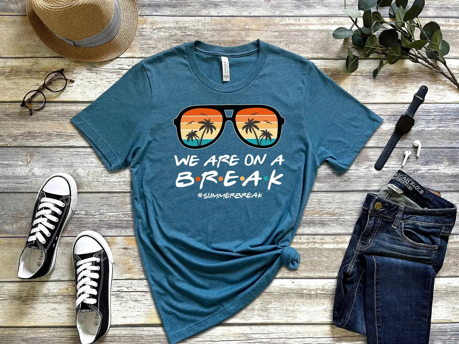 We Are On A Break T-Shirt, Vacation Shirt, Summer Shirt Hoodie, Sweatshirt | PodTeesHub.com
