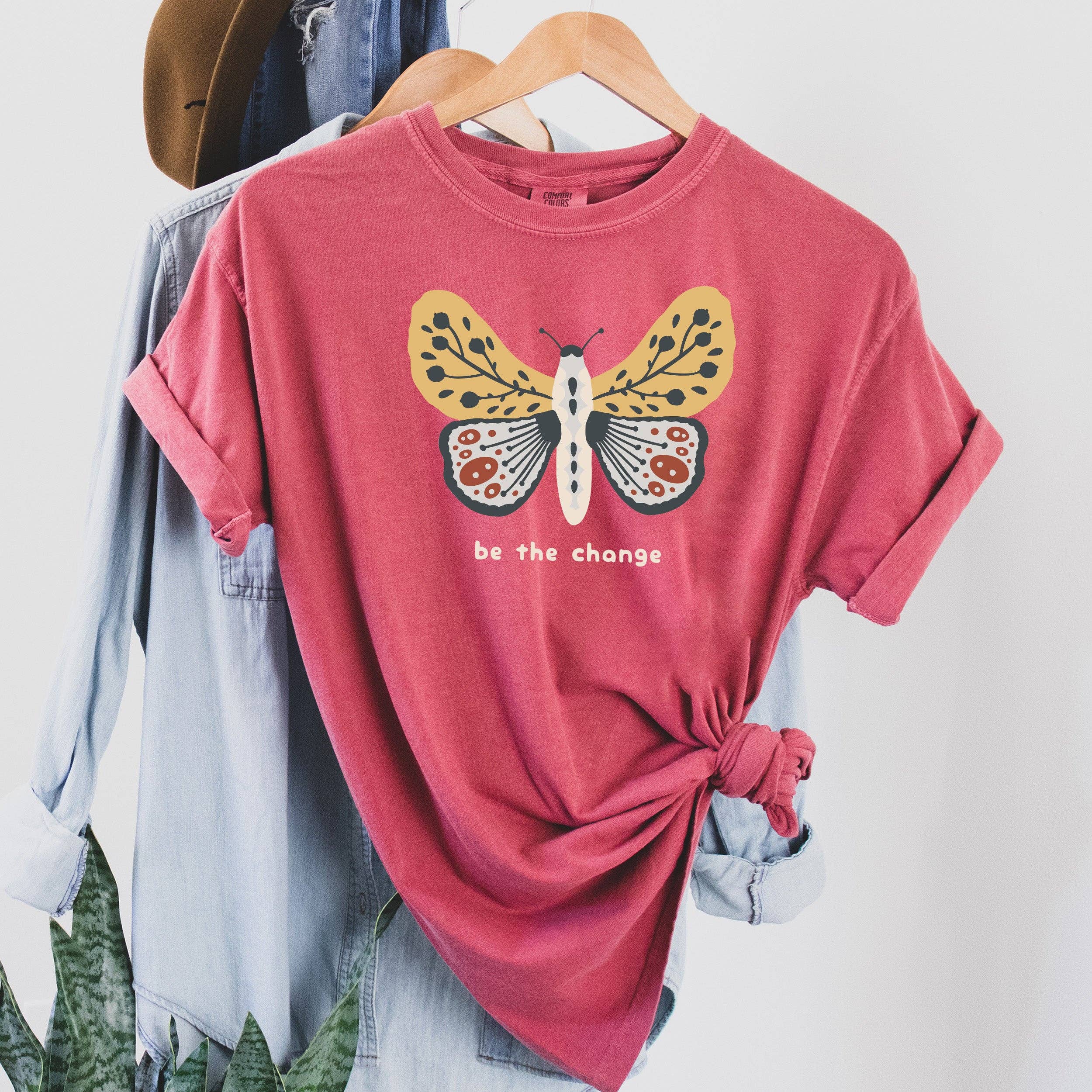 Be the Change Moth Positivity T-Shirt Hoodie, Sweatshirt | PodTeesHub.com