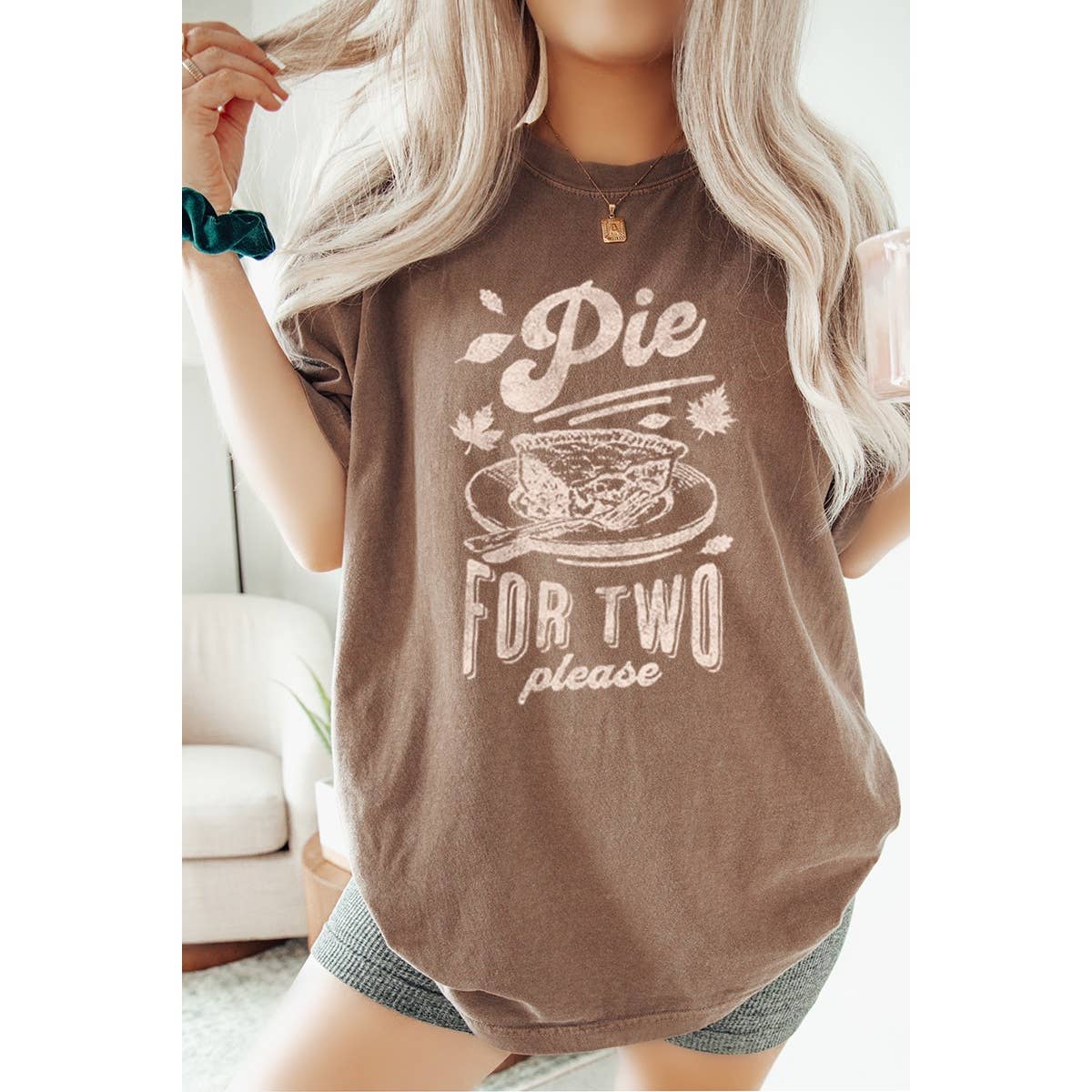 Pie For Two Please Fall Vintage  Graphic Oversized Tee Hoodie, Sweatshirt | PodTeesHub.com