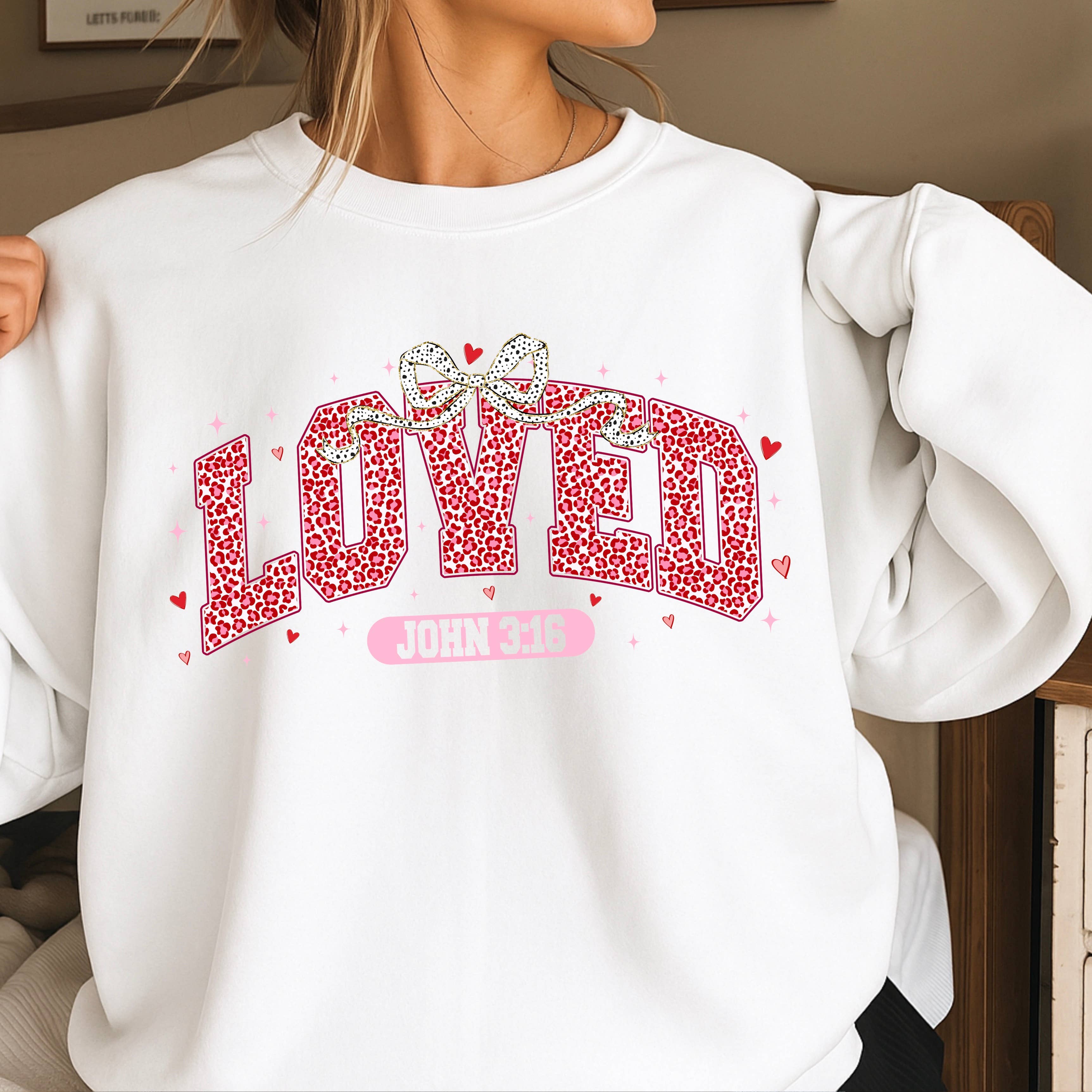 Leopard Loved John 3:16 Valentine Sweatshirt | Gildan Brand T-Shirts, Hoodie | PodTeesHub.com