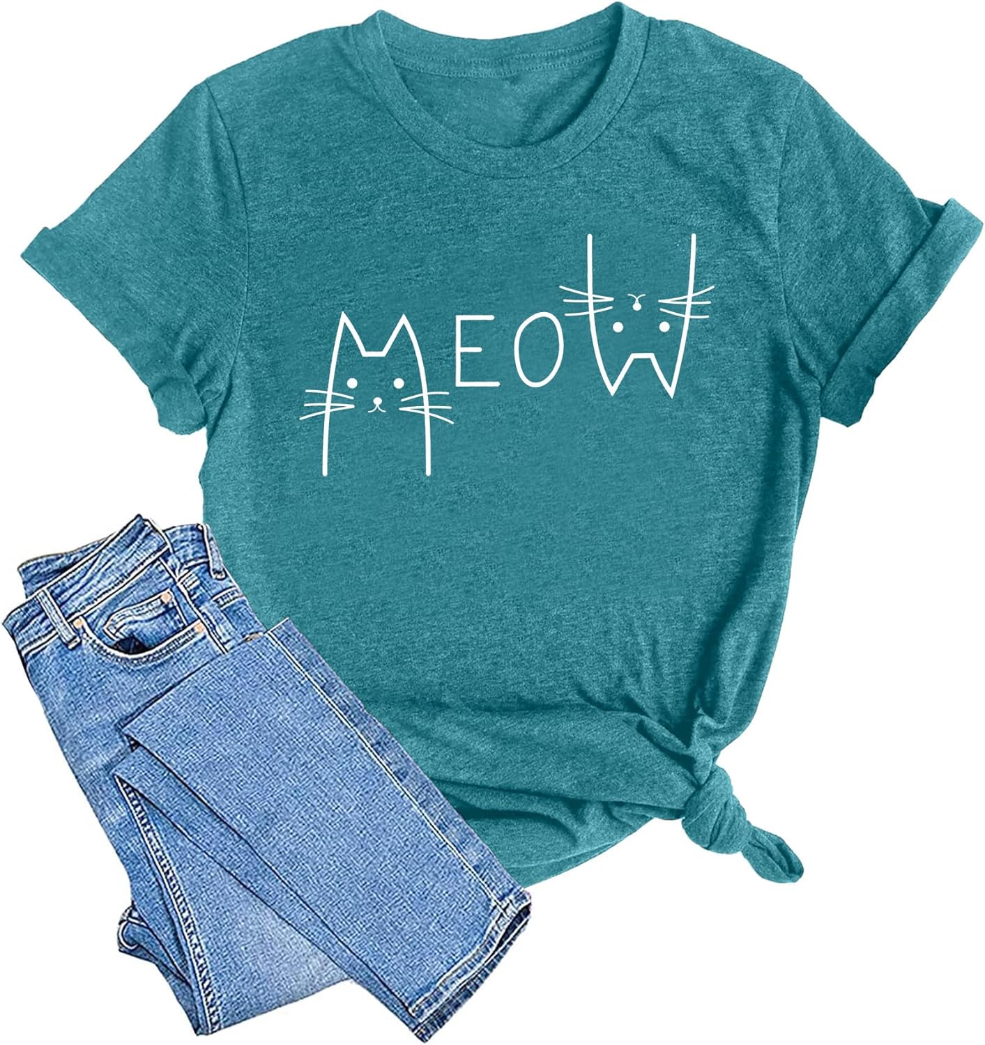 Cat Mom Shirts for Women Cat Mama T-Shirts Pet Lover Gifts Shirts Funny Cat Graphic Tees Shirts