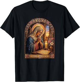 Saint Monica Catholic Prayer Gothic Cathedral Icon Art Faith T-Shirt