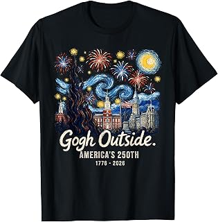 Gogh Outside America's 250th 1776 2026 Starry Night USA T-Shirt