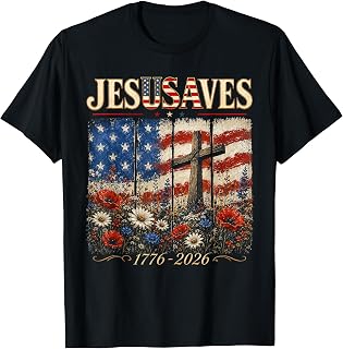 Vintage Jesus JesUSAves Saves USA 250 Years 1776 2026 Women T-Shirt