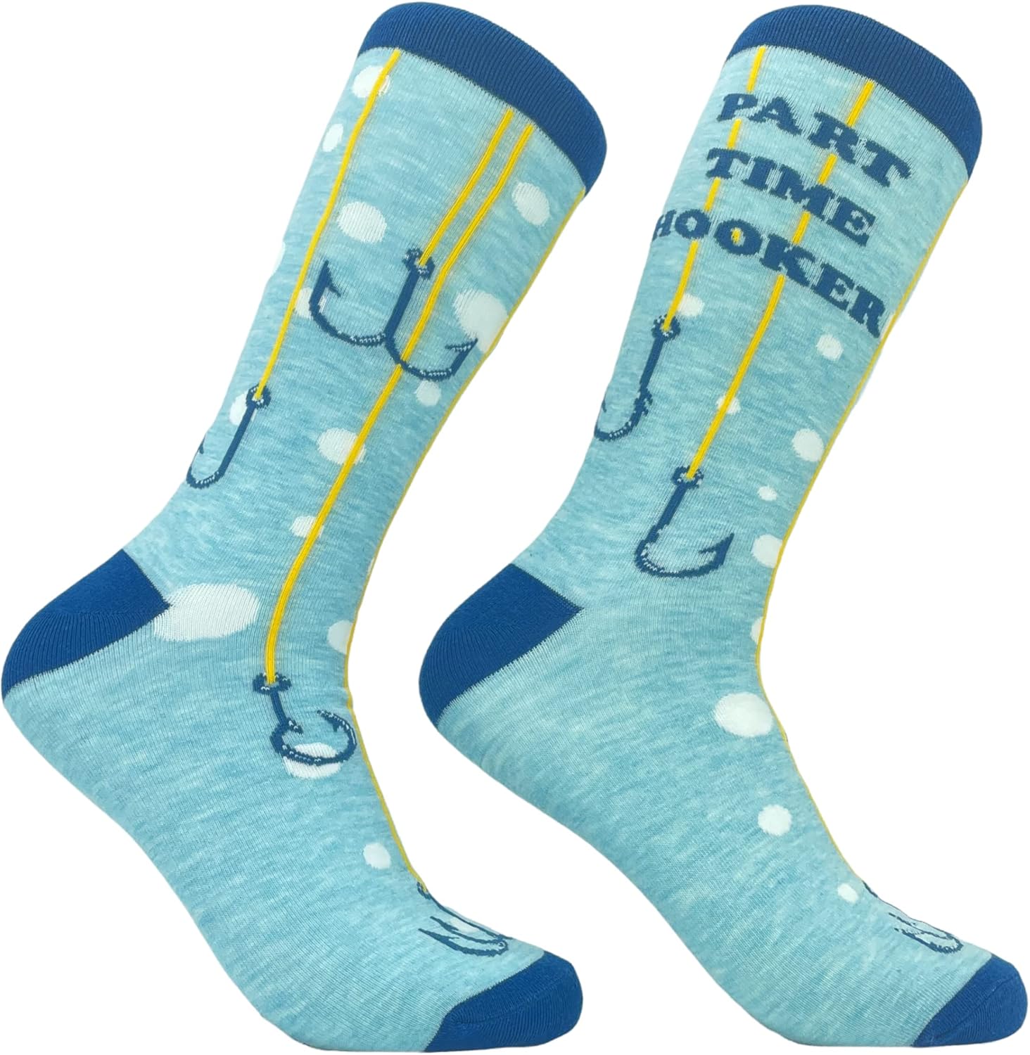 Funny Mens Fishing Socks Cool Boat Crews for Anglers with Rods Funny Gift for Casual Wear