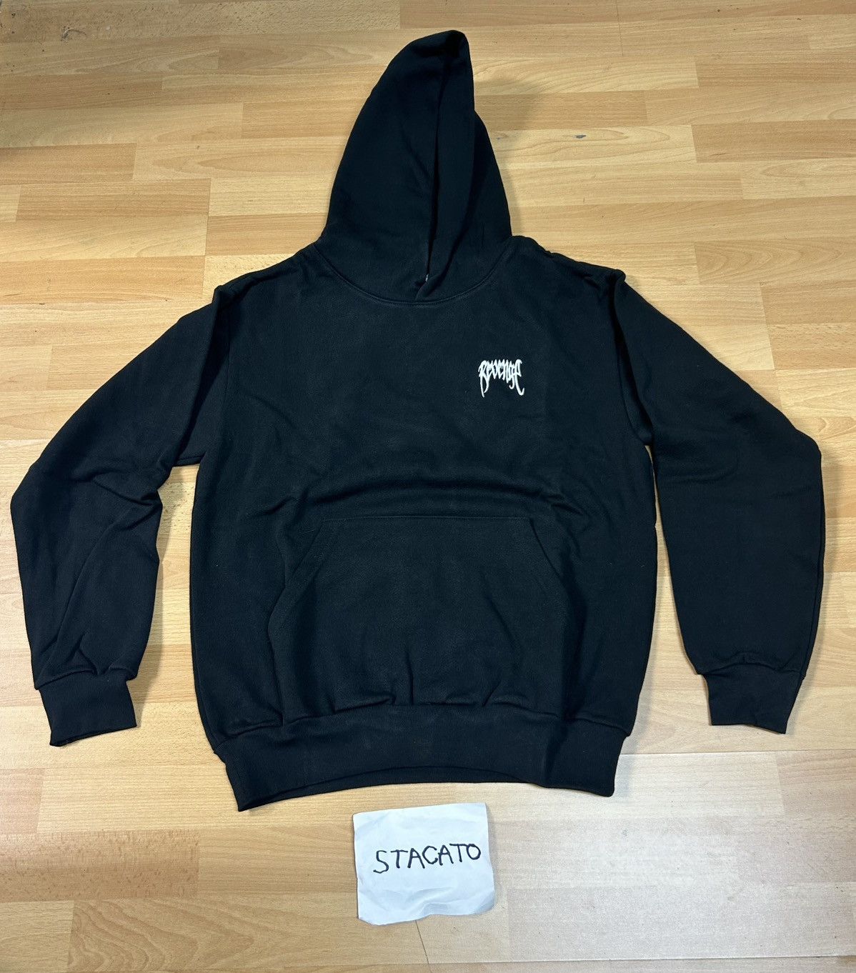 Revenge Basic Embroidered Logo Hoodie Black T-Shirts, Sweatshirt | PodTeesHub.com