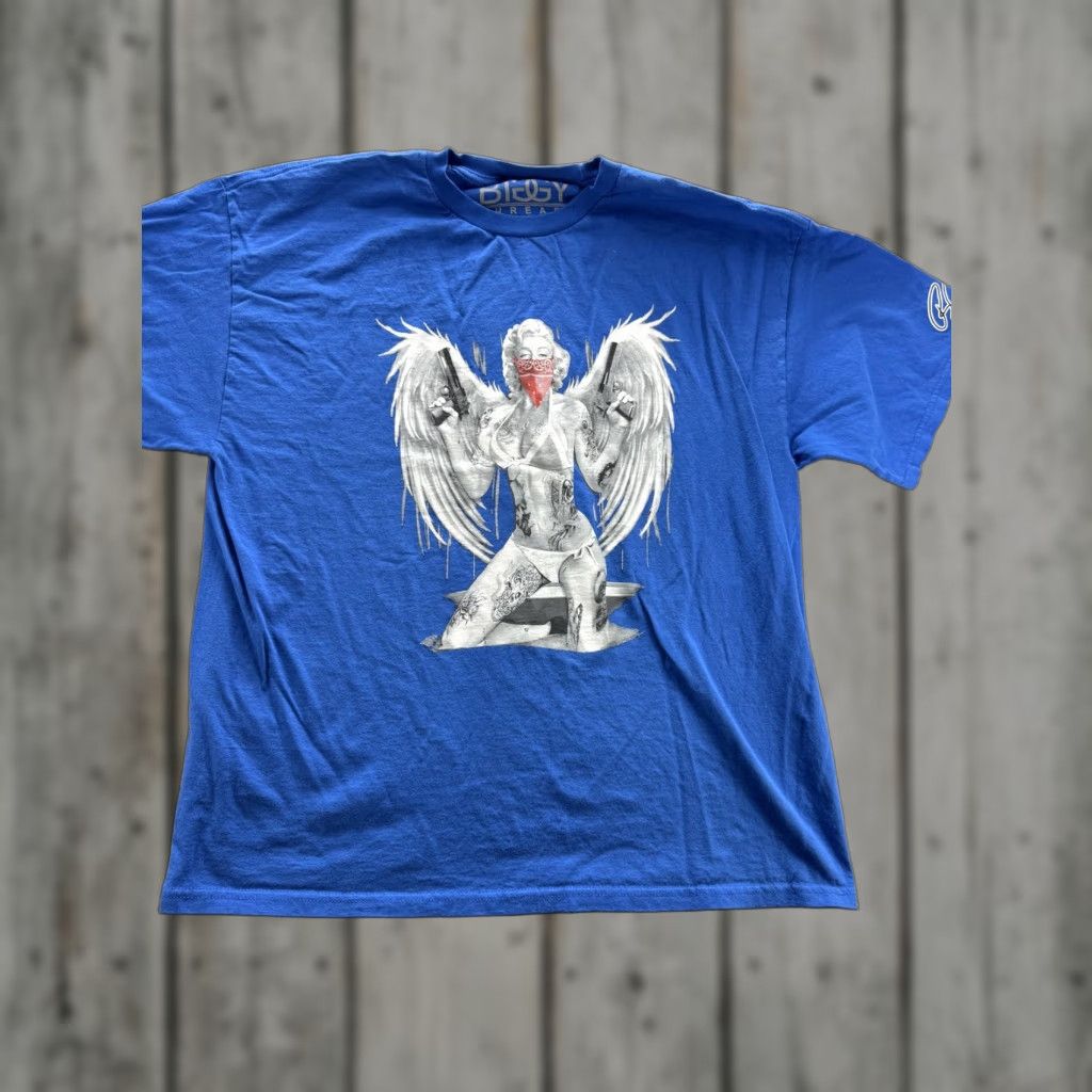 Vintage Biggy Threads Shirt Mens 2xl Blue Angel Guns Graphic Bandana Urban Tee Xxl Mens Hoodie, Sweatshirt | PodTeesHub.com