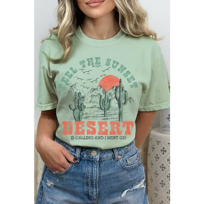 Feel the Sunset Desert Short Sleeve Tee Hoodie, Sweatshirt | PodTeesHub.com