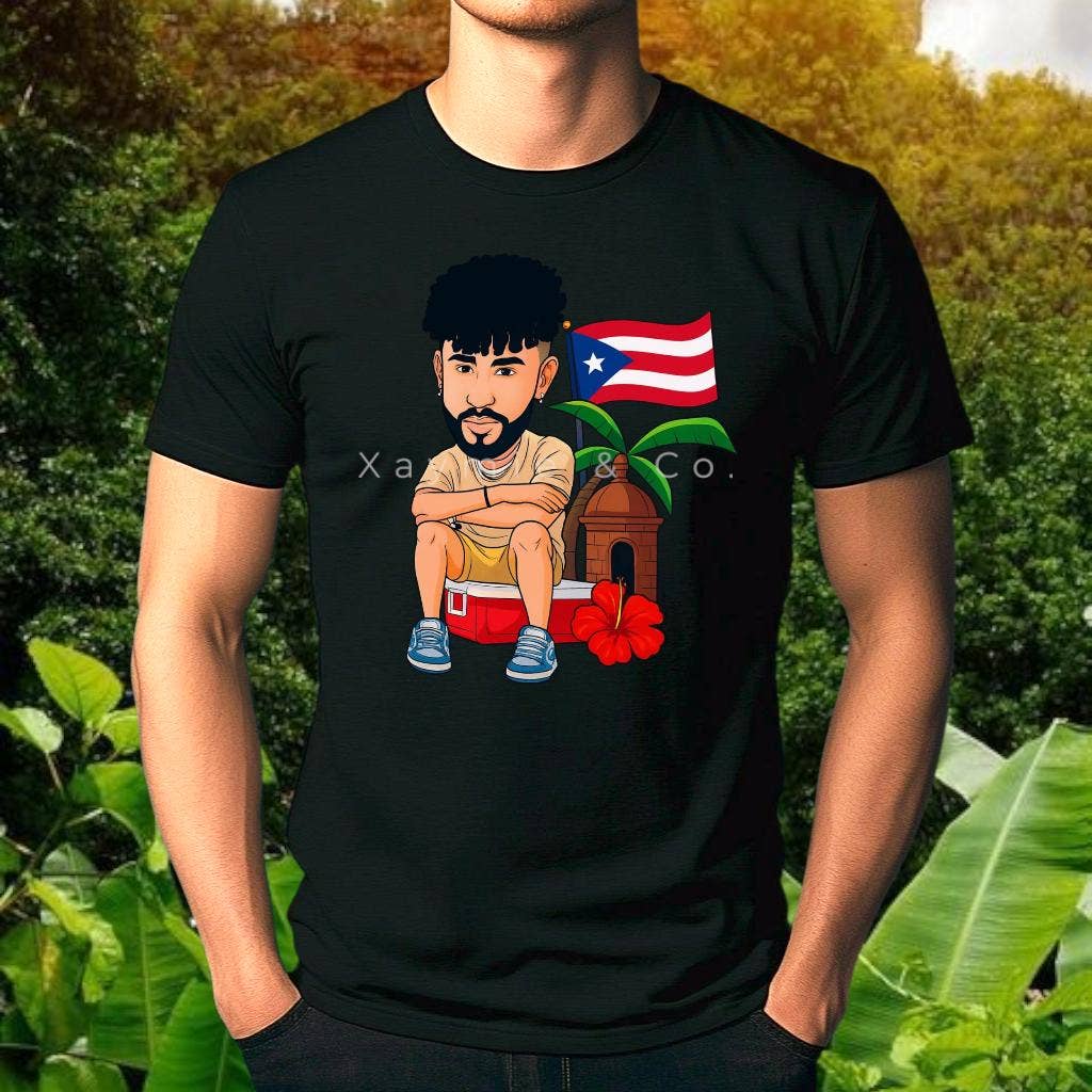 Bad Bunny Puerto Rico Cartoon Style, Garita, Pr Flag  Tee Hoodie, Sweatshirt | PodTeesHub.com
