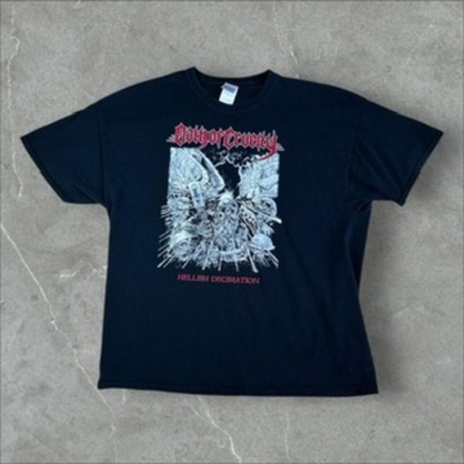 Gildan Oath Of Cruelty Hellish Decimation Metal Tee Hoodie, Sweatshirt | PodTeesHub.com