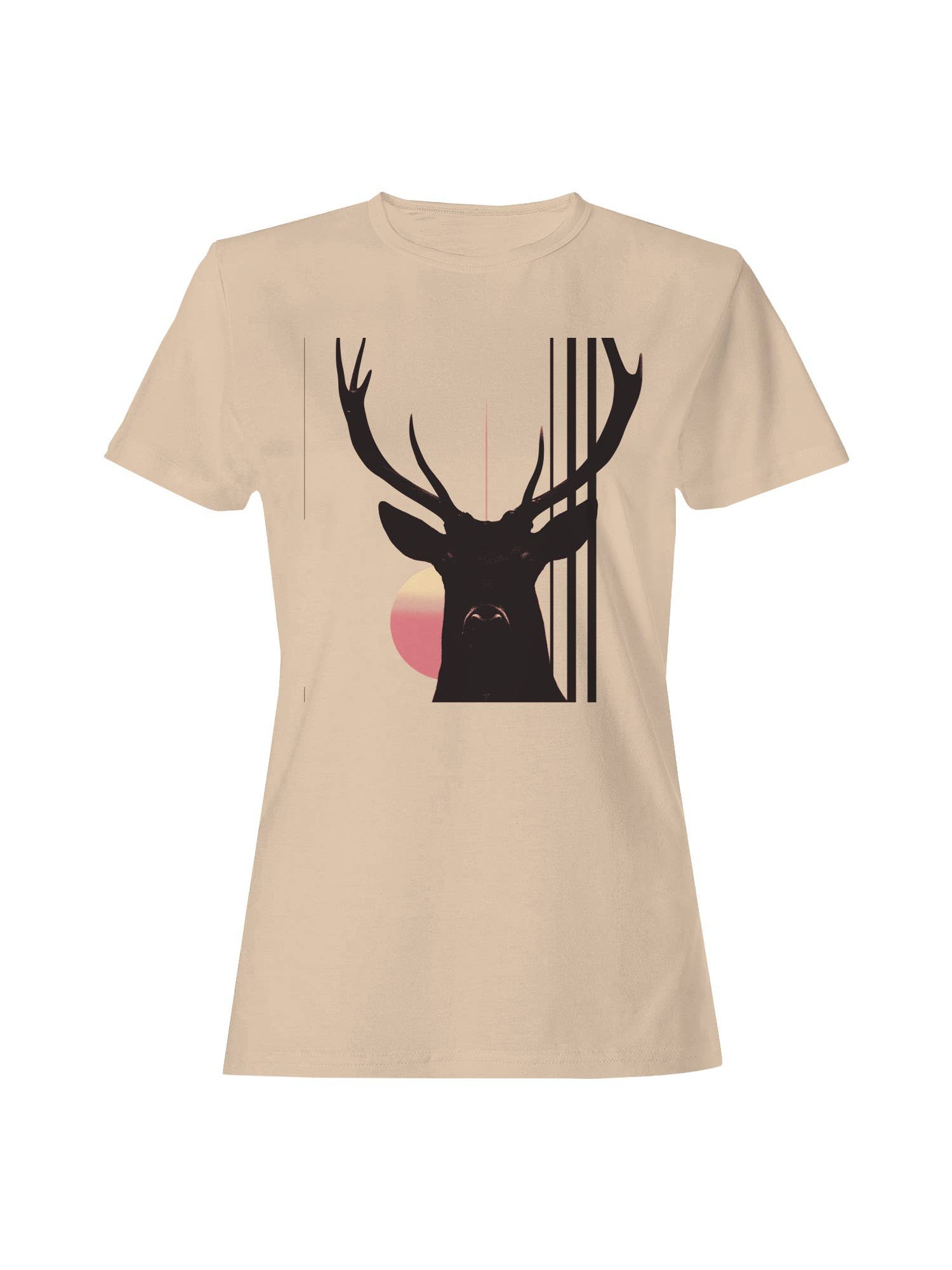 Sunrise Deer Silhouette Art Women's T-Shirt Hoodie, Sweatshirt | PodTeesHub.com