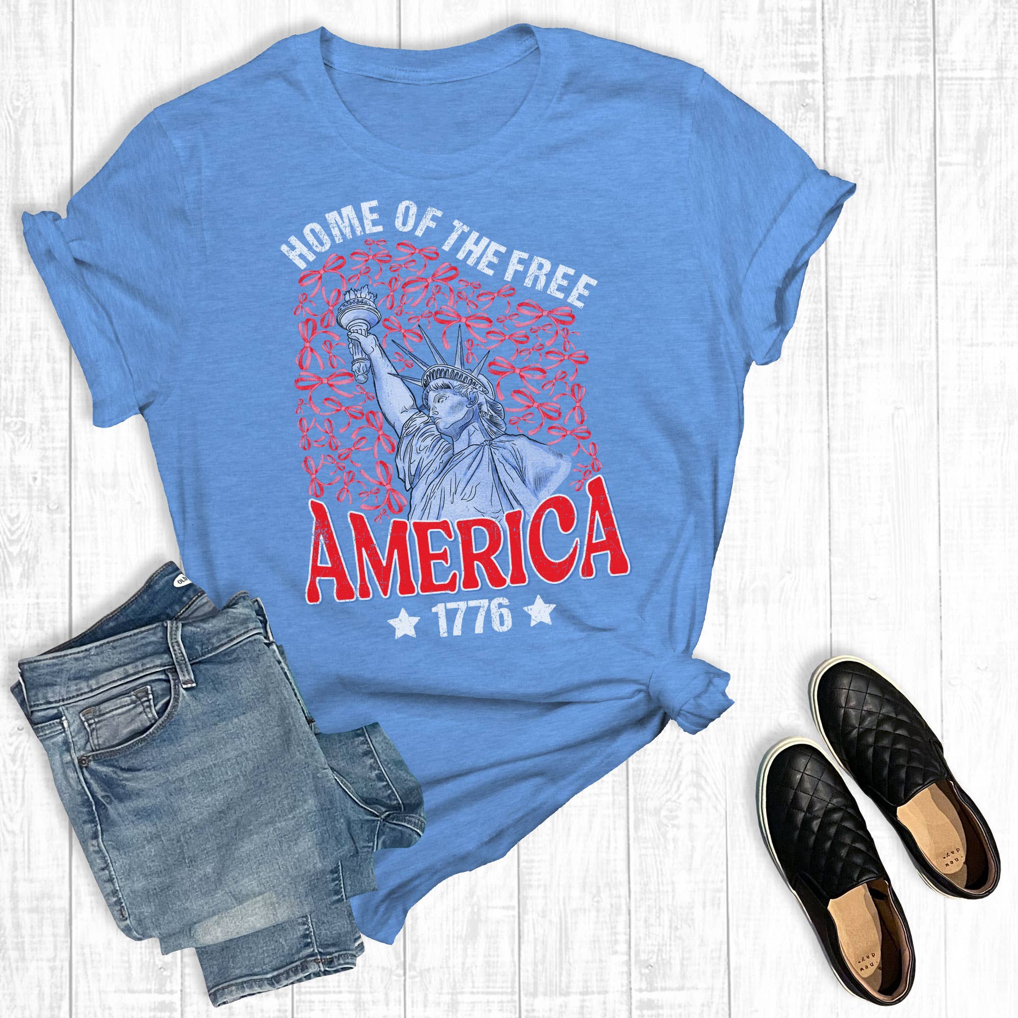 4th of July Home of the Free Graphic Tee Hoodie, Sweatshirt | PodTeesHub.com
