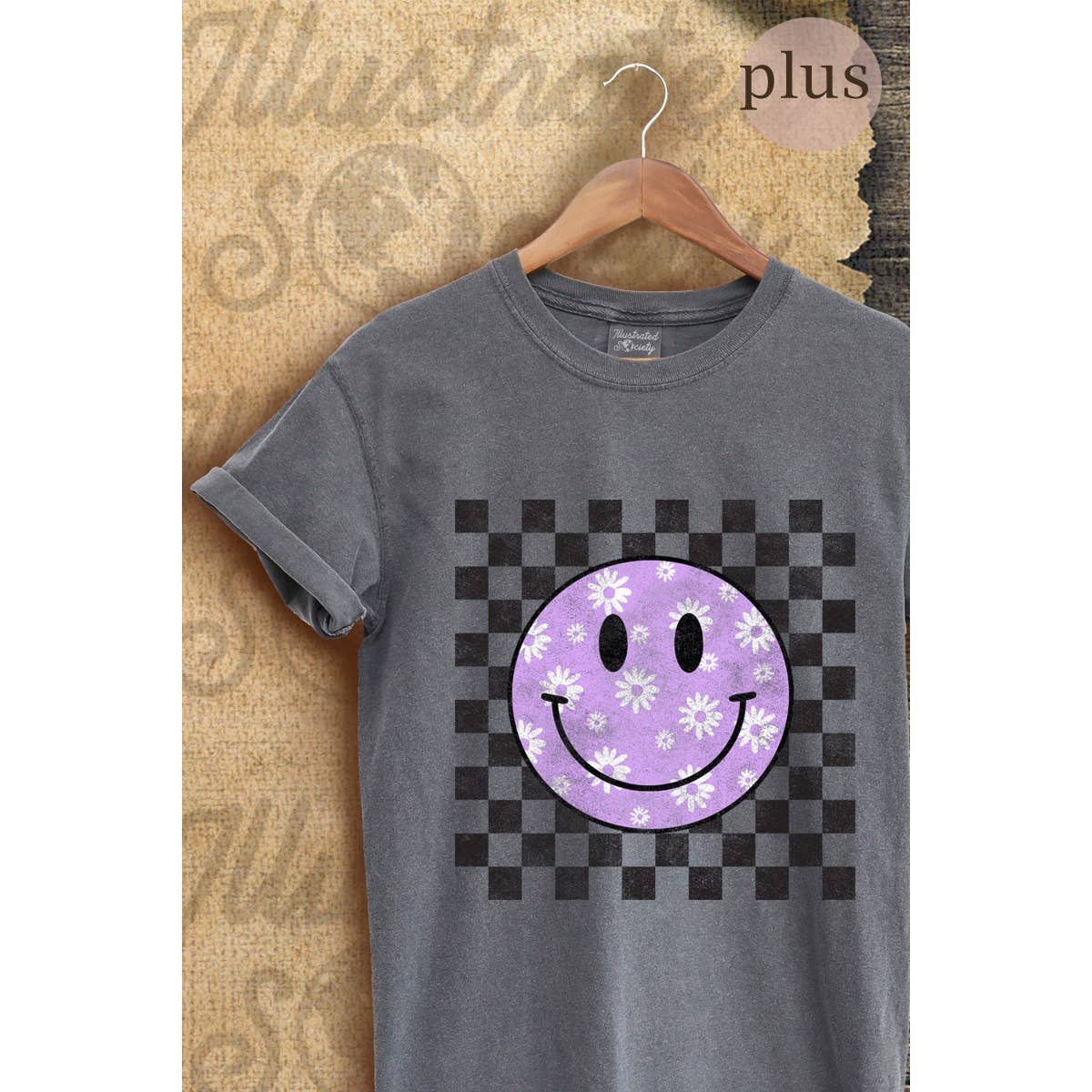 Happy Face  Vintage Graphic  Tee Plus Hoodie, Sweatshirt | PodTeesHub.com