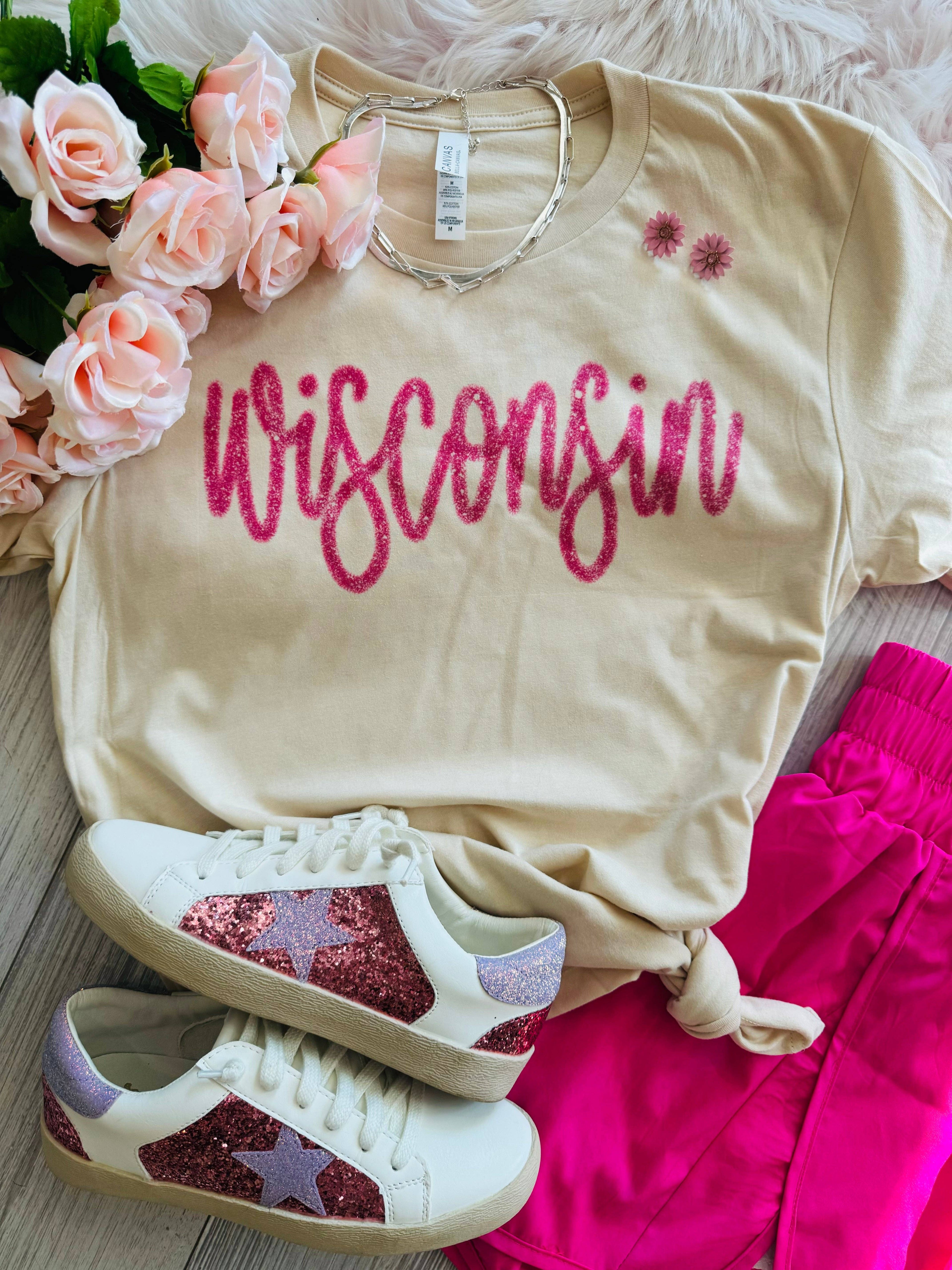 Wisconsin Faux Tinsel Tee Hoodie, Sweatshirt | PodTeesHub.com