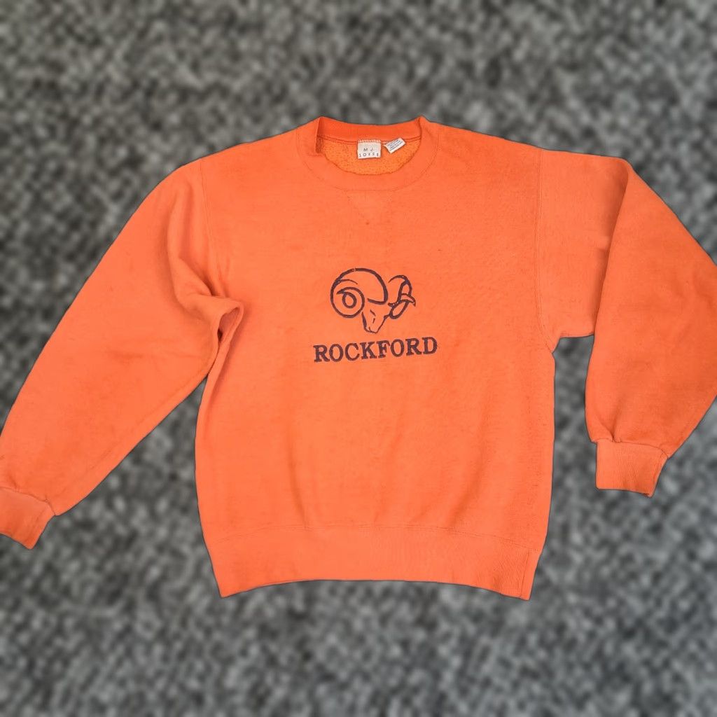 Vintage M J Soffe Sweatshirt Shirt Adult S Orange Logo 80s 90s Sports Mens Hoodie | PodTeesHub.com