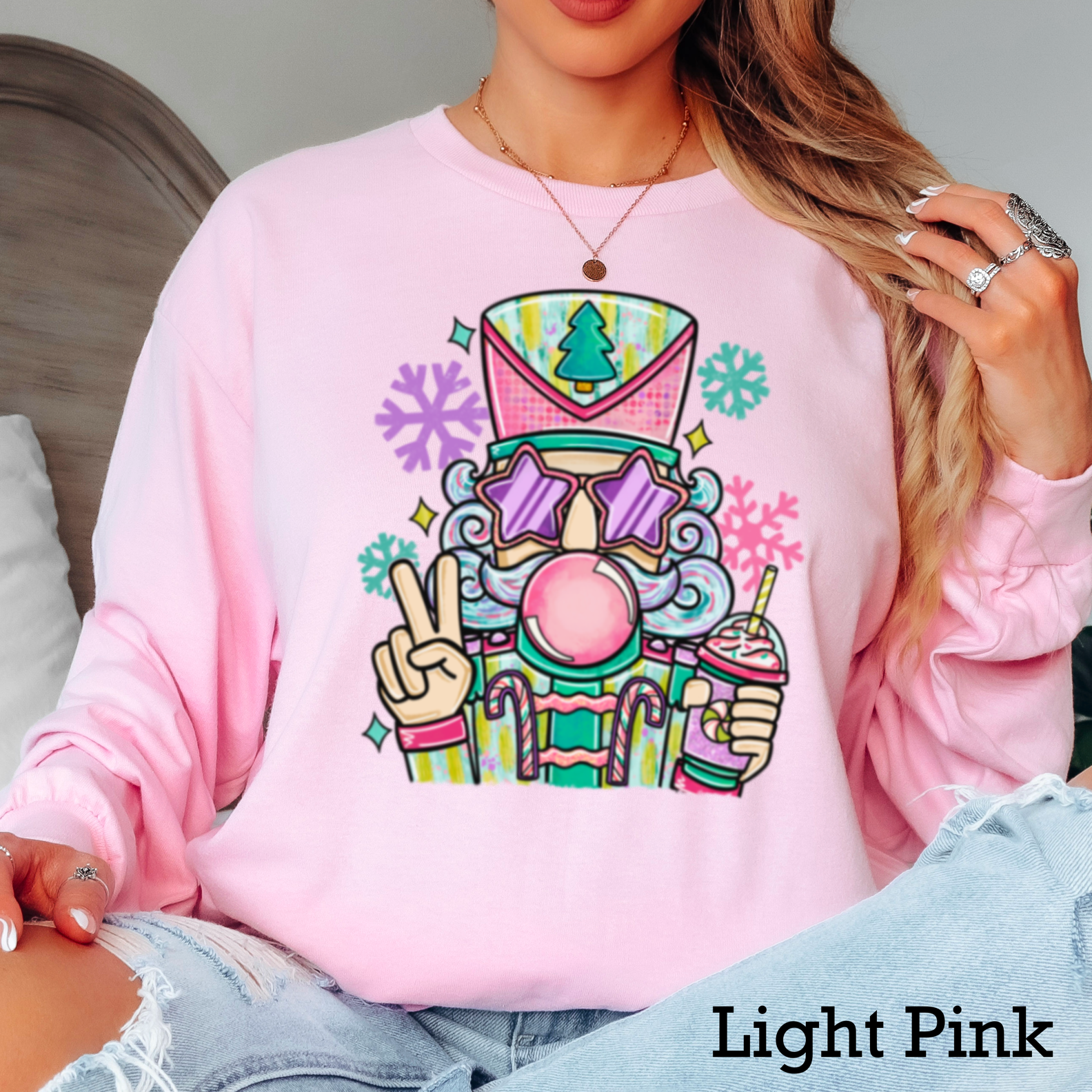 Preppy Nutcracker Christmas 2025 Long Sleeve Shirt | Gildan Hoodie, Sweatshirt | PodTeesHub.com