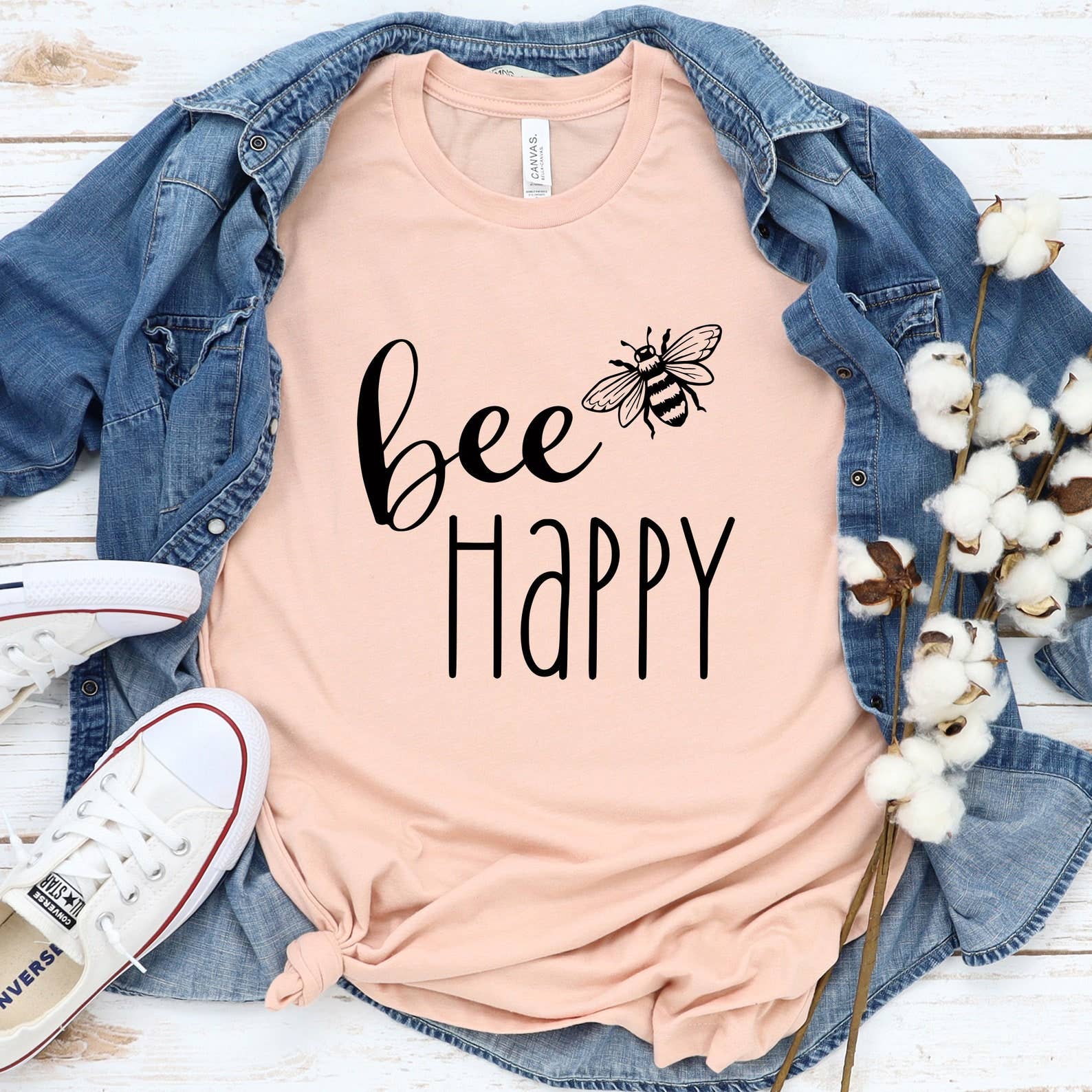 Bee Happy T-Shirt Hoodie, Sweatshirt | PodTeesHub.com