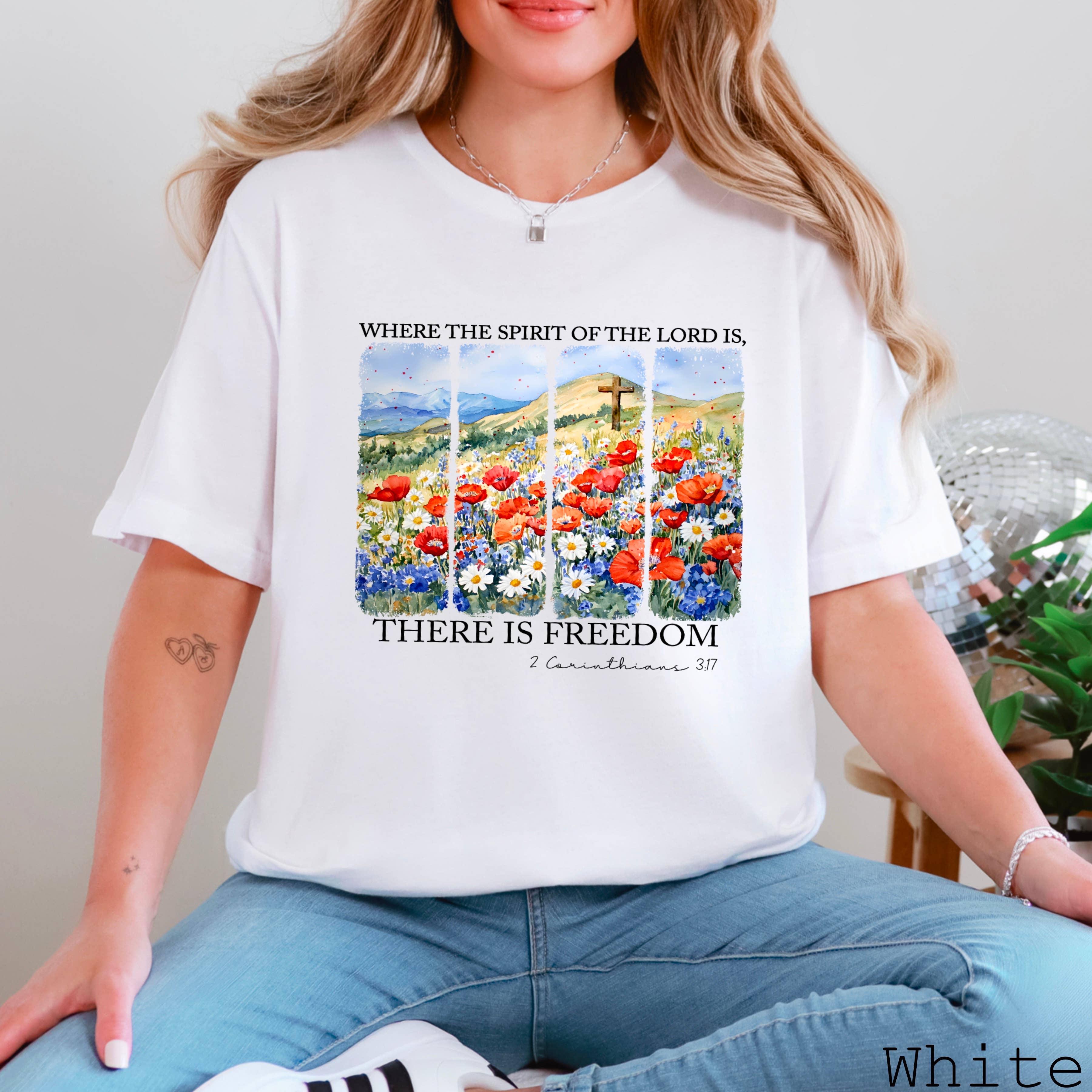 July 4th Graphic Tee | There Is Freedom | Bella Canvas Hoodie, Sweatshirt | PodTeesHub.com