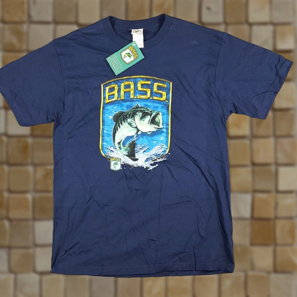 Vintage Bass Fishing Outdoor Trophy Fish Tee Men S L Blue 90s Retro T Shirt Shirt Mens Size Hoodie, Sweatshirt