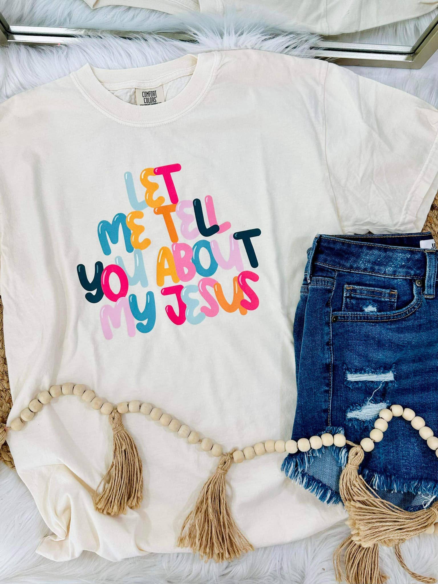 Let Me Tell You About My Jesus Rainbow Bubble Dtf Tee Hoodie, Sweatshirt | PodTeesHub.com