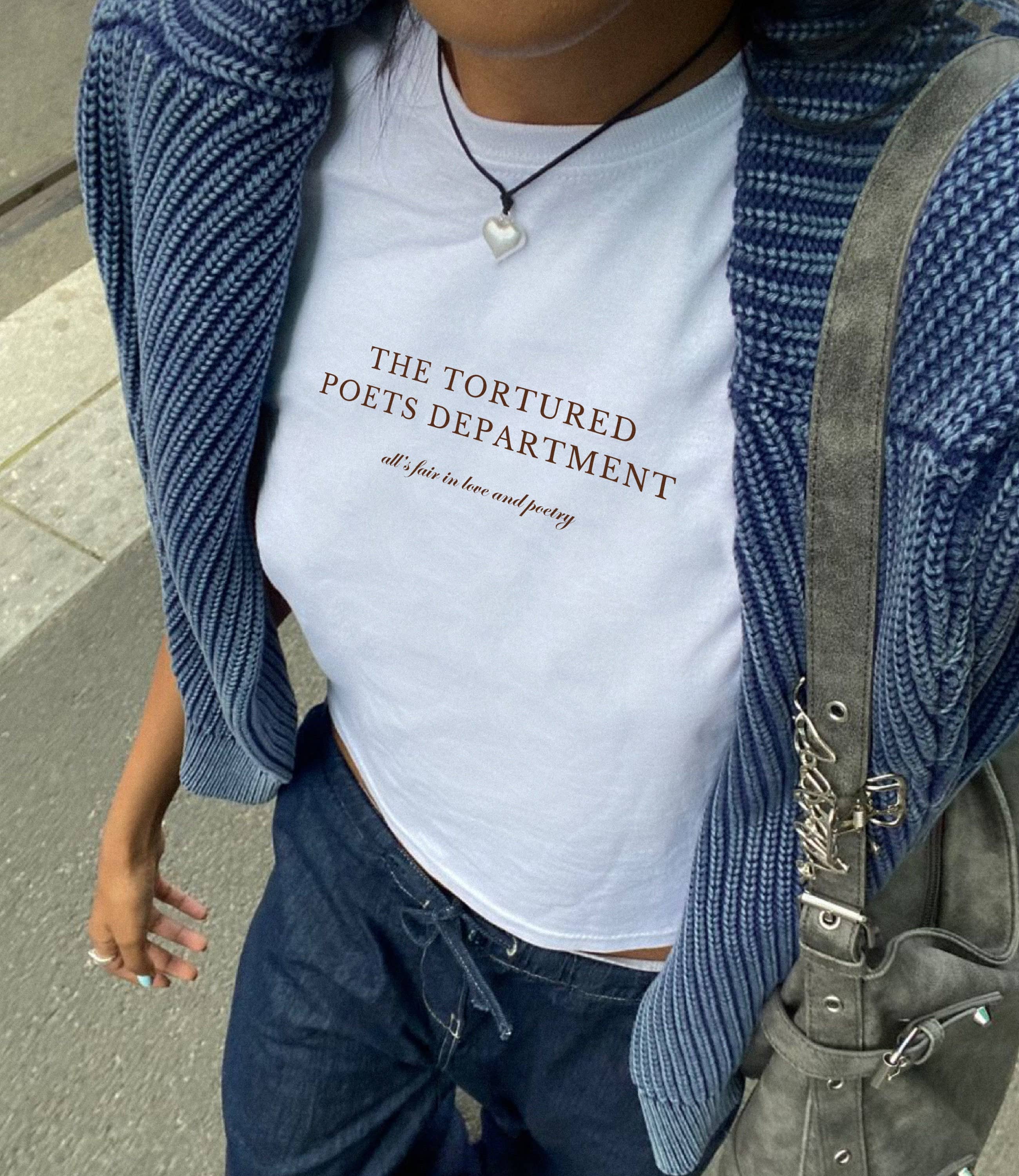 The Tortured Poets Department Inspired Baby Tee Hoodie, Sweatshirt | PodTeesHub.com