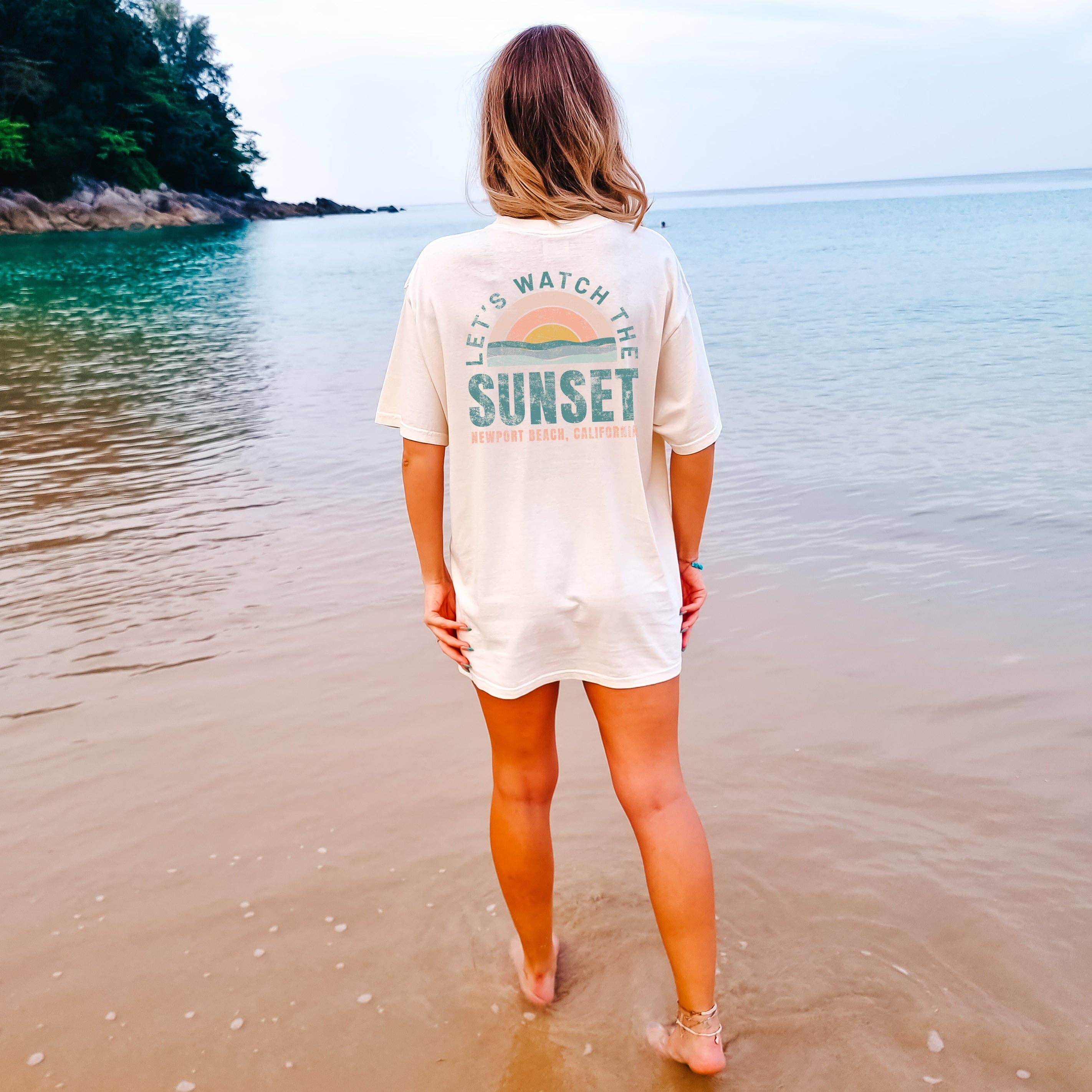 Custom Let's Watch the Sunset Tee | Back & Front Print Hoodie, Sweatshirt | PodTeesHub.com