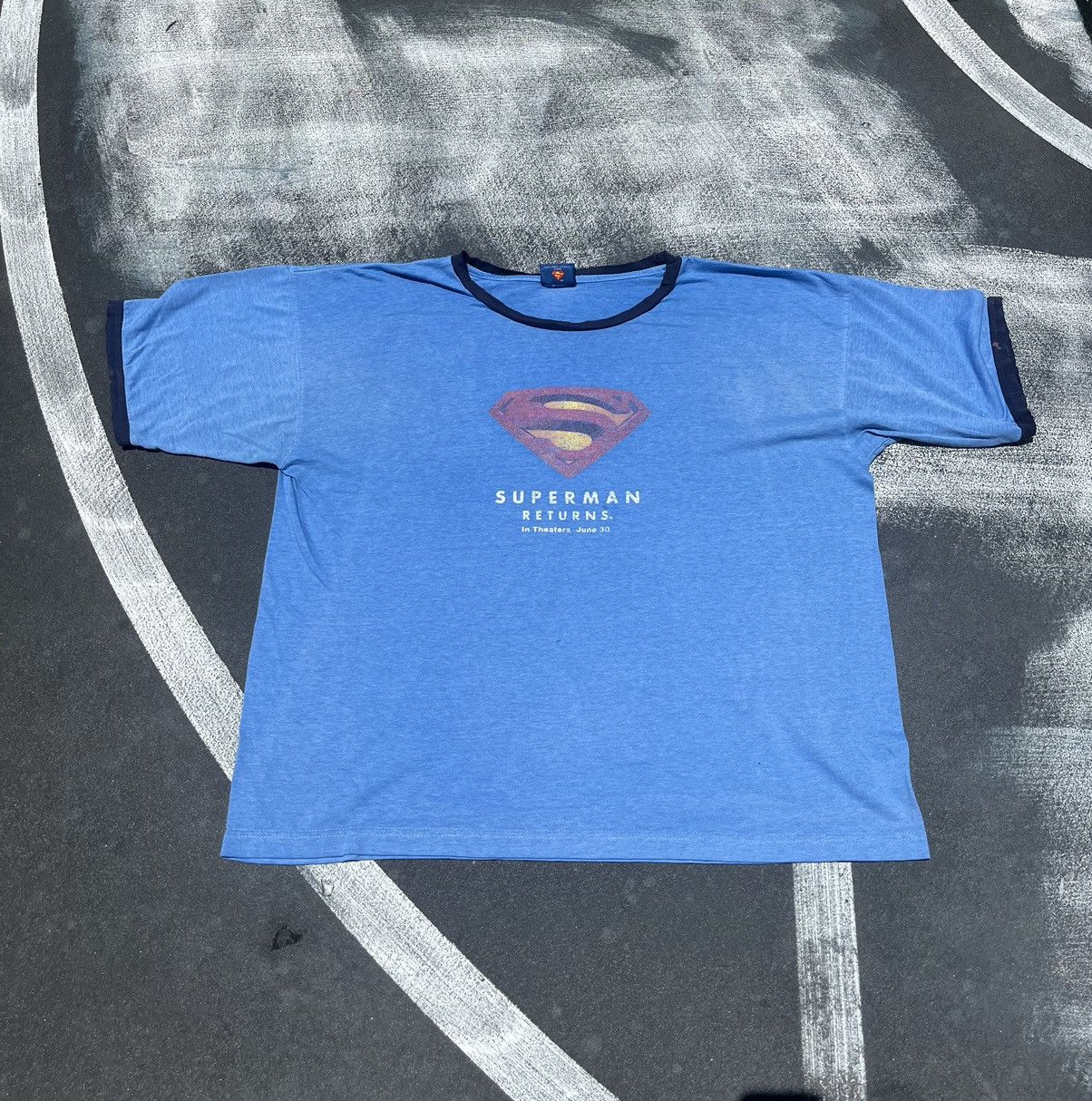 Vintage Superman Returns Movie Promo Tee Shirt Ringer Y2k Hoodie, Sweatshirt | PodTeesHub.com