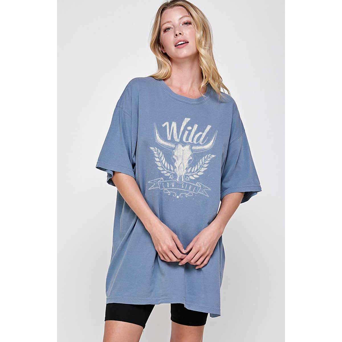 Wild Cow Girl Graphic  Oversized Tee Hoodie, Sweatshirt | PodTeesHub.com