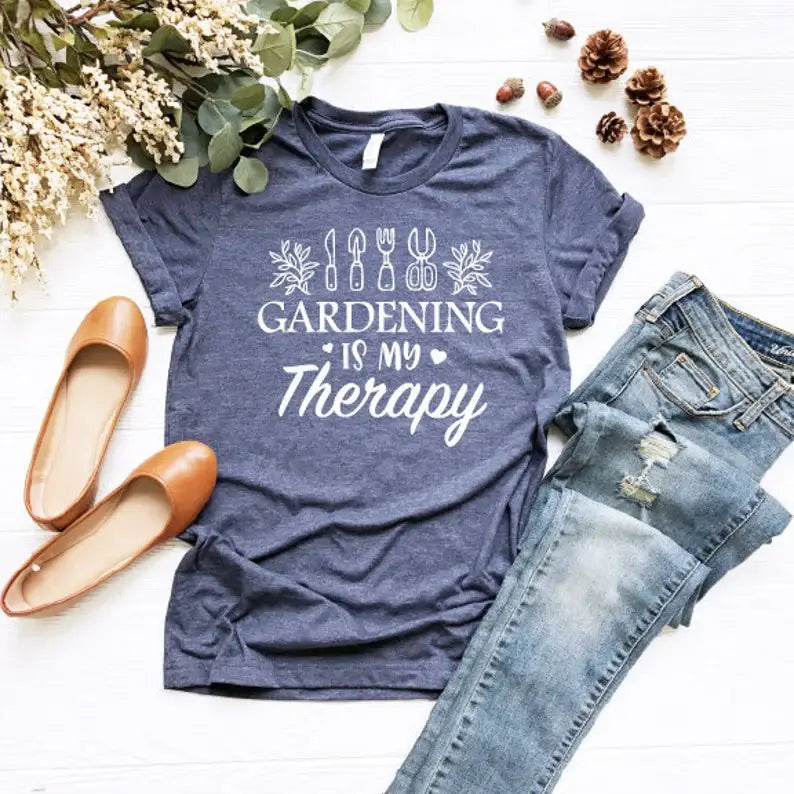 Gardening Is My Therapy T-Shirt Hoodie, Sweatshirt | PodTeesHub.com