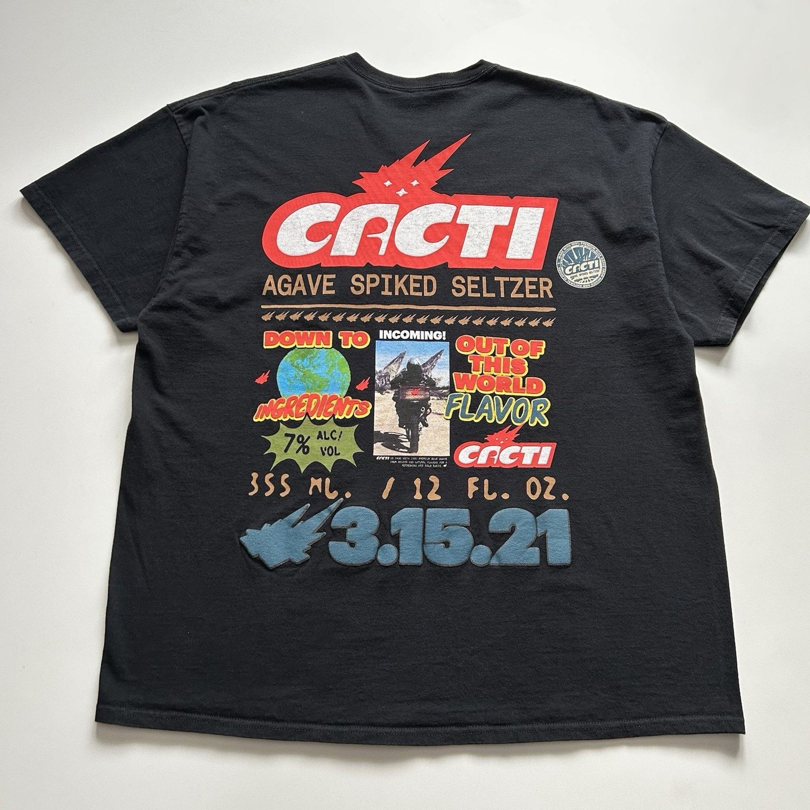 Vintage Cacti Travis Scott Shirt Xl Cactus Jack Seltzer Promo Faded Hoodie, Sweatshirt | PodTeesHub.com