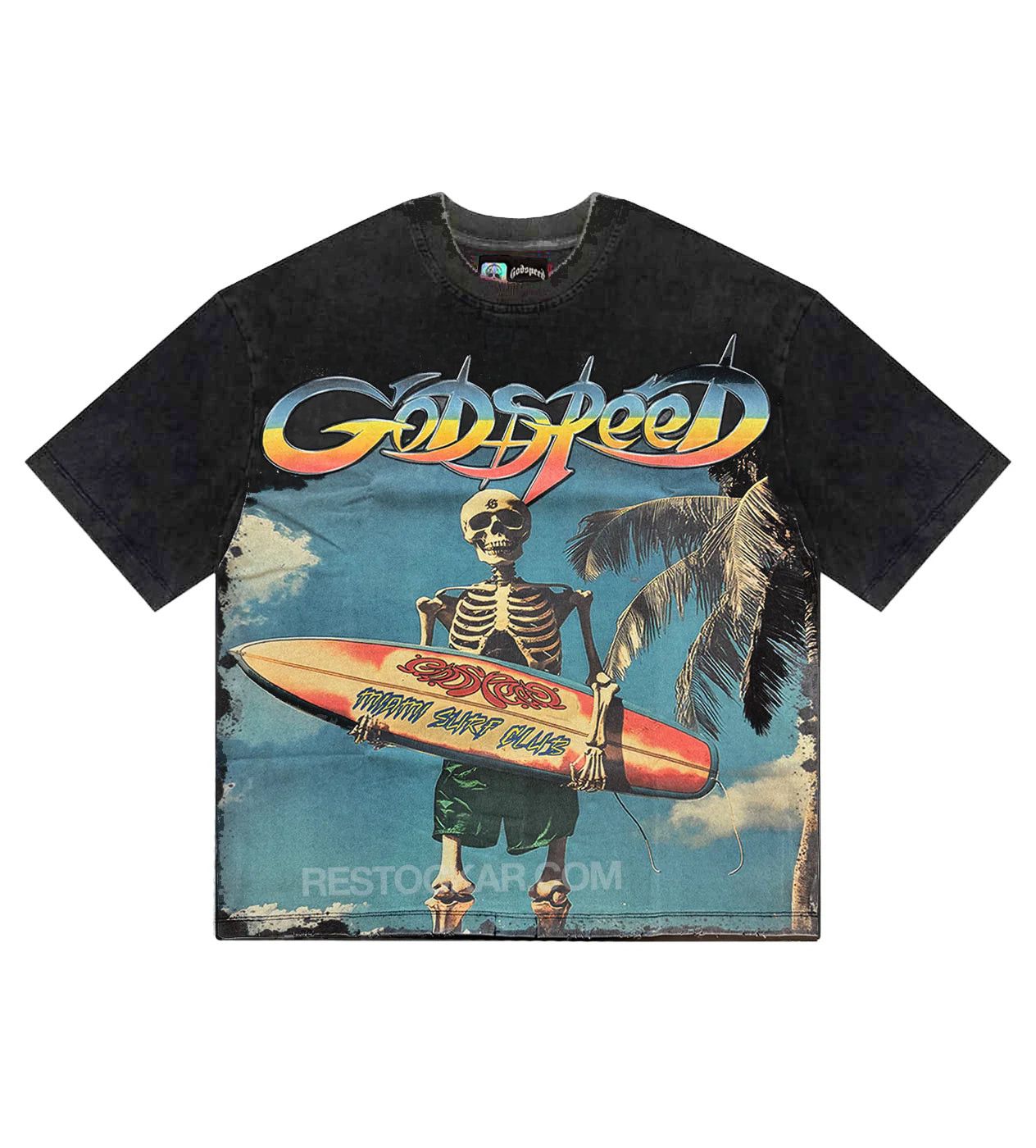 Godspeed Miami Surf Club Tee Washed Black Hoodie, Sweatshirt | PodTeesHub.com