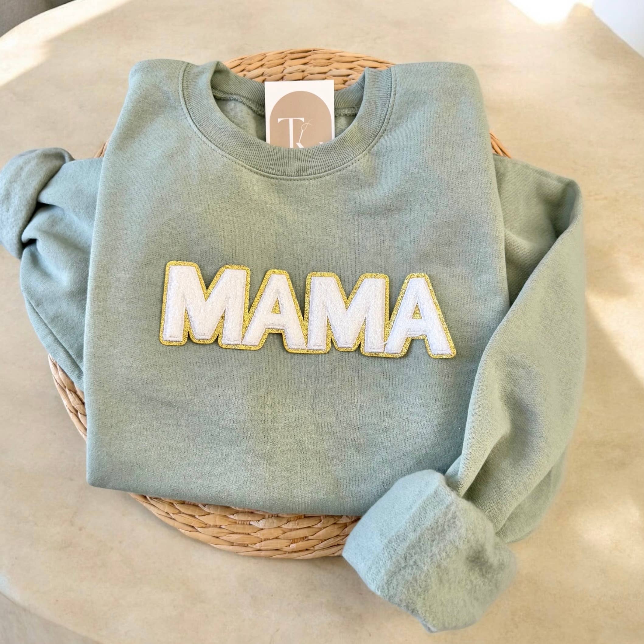 Chenille Mama Crewneck Sweatshirt, Mother’S Day Gifts T-Shirts, Hoodie | PodTeesHub.com